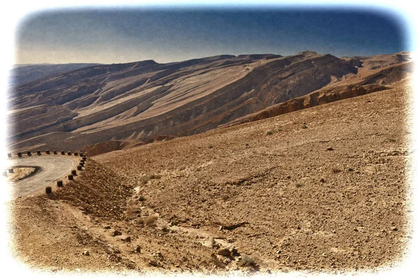 Vintage beeld van de Negev woestijn in Israël. — Stockfoto