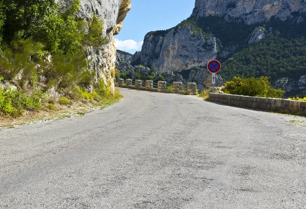 Horská Silnice Mezi Lesy Departmentu Alpes Haute Provence Jihovýchodní Francii — Stock fotografie