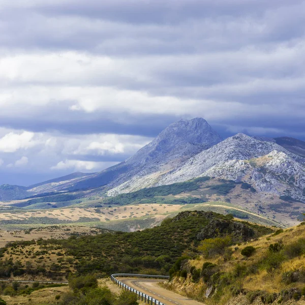 Kronkelende asfalt weg in Spanje — Stockfoto