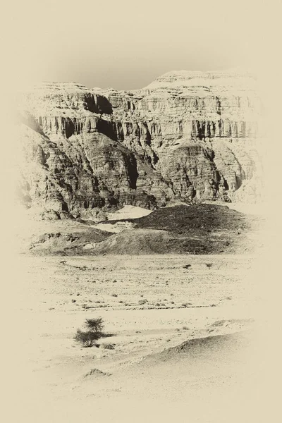 Каменная пустыня в черно-белом — стоковое фото
