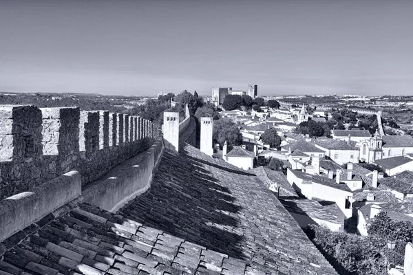 Pohled Historické Centrum Města Obidos Portugalsku Retro Obrázek Filtrované Styl — Stock fotografie