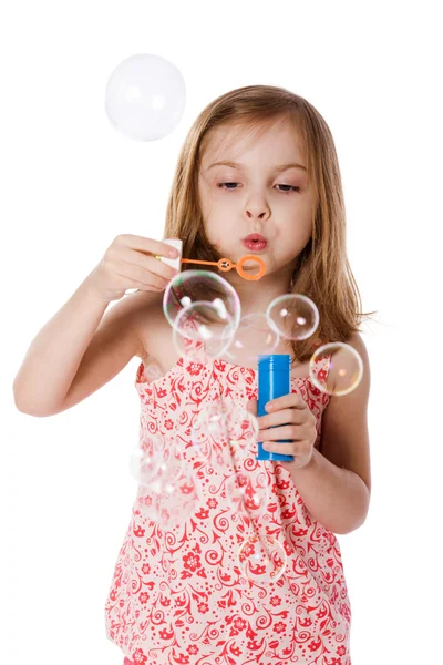Girl and bubbles — Stock Photo, Image