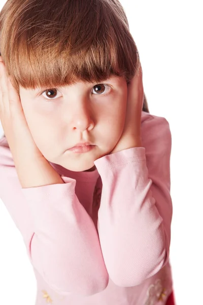 Girl covering ears — Stock Photo, Image