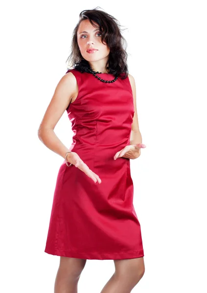 Mulher vestindo vestido vermelho — Fotografia de Stock