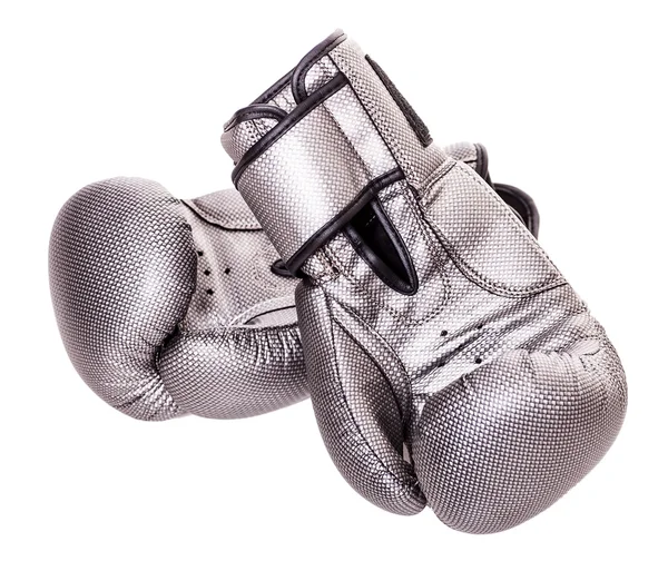 Grey boxing gloves — Stock Photo, Image