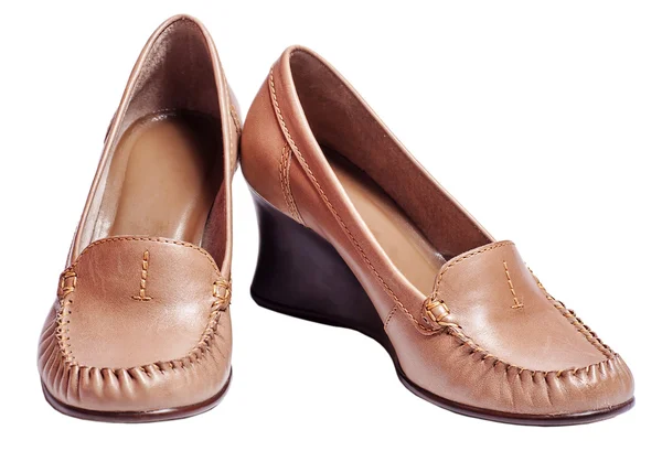 Sapatos de tanqueta marrom — Fotografia de Stock