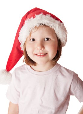 Kız giyen Noel Baba şapkası