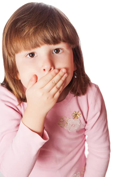 Girl keeps mouth shut — Stock Photo, Image