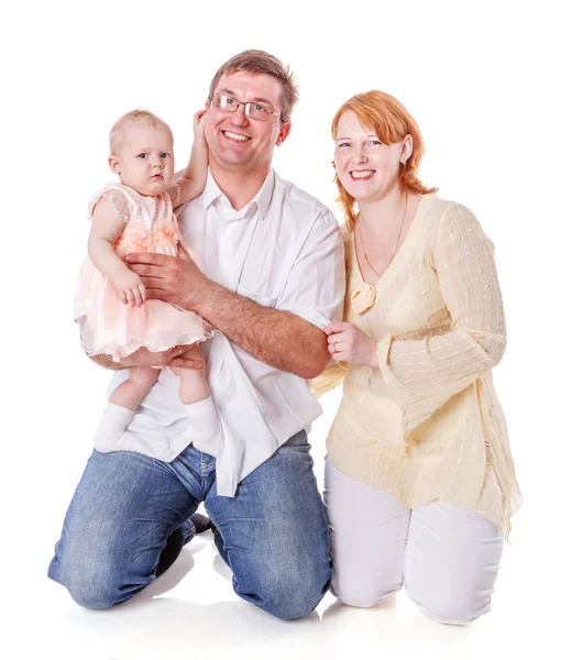 Familia feliz de tres —  Fotos de Stock