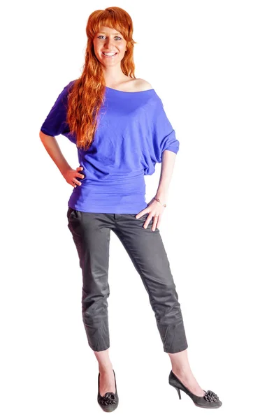 Redhead woman standing — Stock Photo, Image