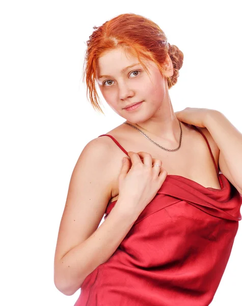 Schöne rothaarige Dame — Stockfoto