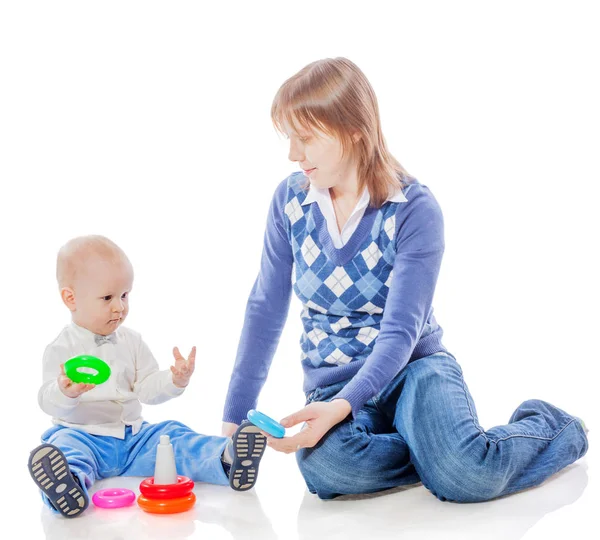 Mãe filho brincando — Fotografia de Stock