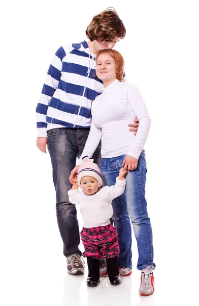 Tre personer familj — Stockfoto