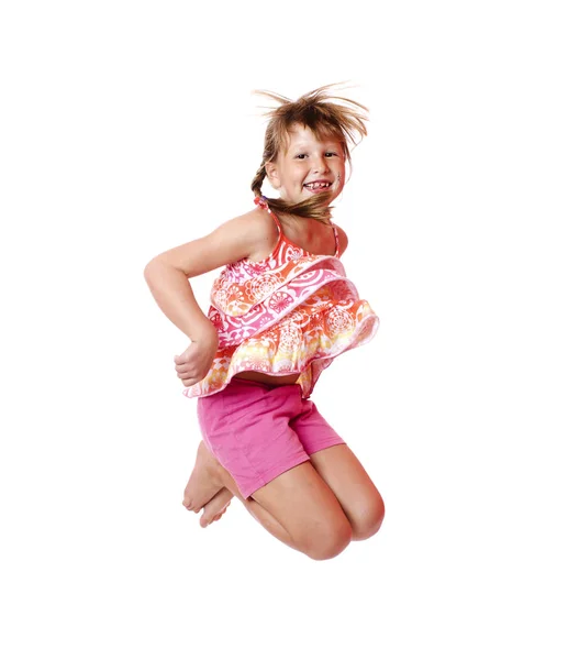 Jumping school girl — Stock Photo, Image