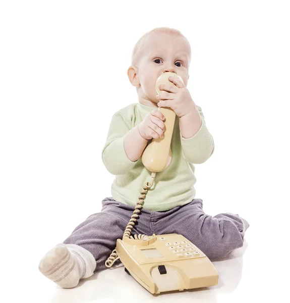 Kind am Telefon — Stockfoto