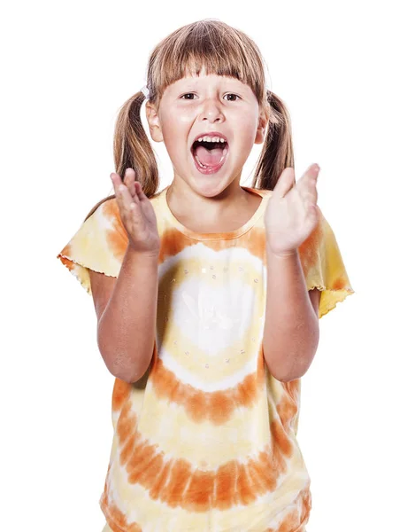 Girl clapping hands — Stock Photo, Image
