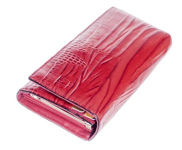 Červená peněženka ženské — Stock fotografie
