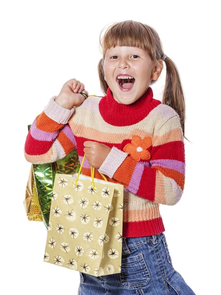 Fille avec des cadeaux — Photo