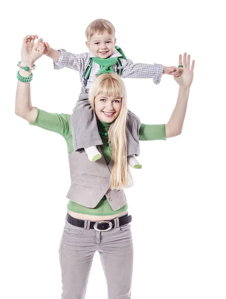 Mãe segurando filho — Fotografia de Stock