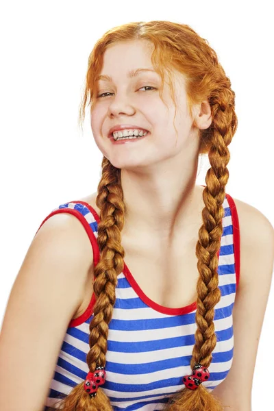 Happy redhead woman — Stock Photo, Image