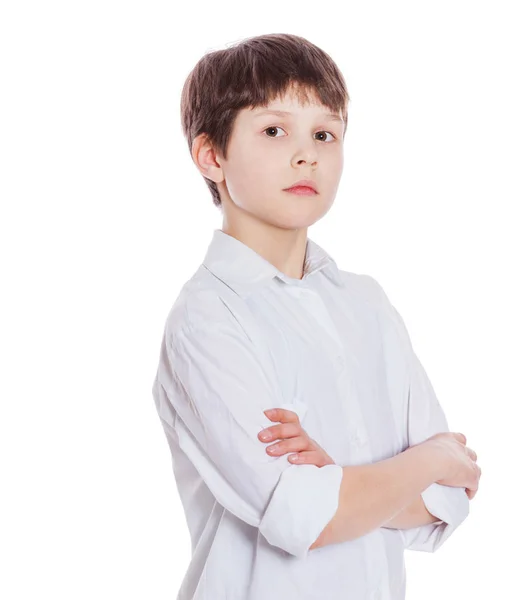 Retrato de menino sério — Fotografia de Stock