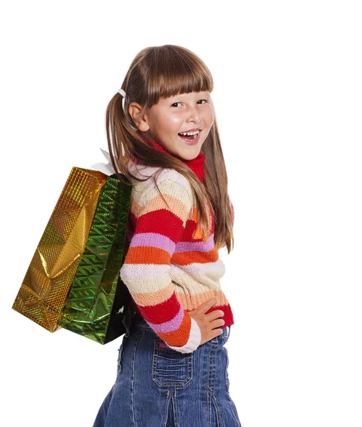 Girl with presents — Stock Photo, Image