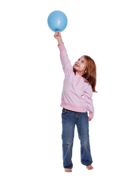 Jente som holder Balloon – stockfoto