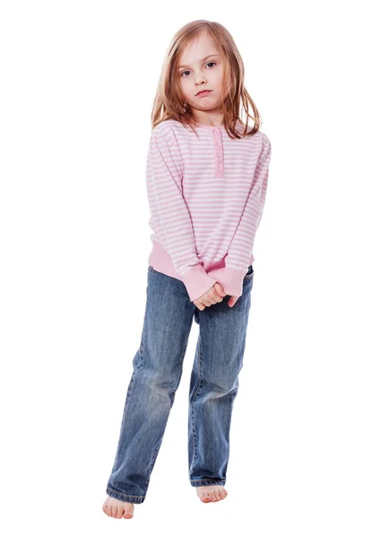 Ντροπαλό κορίτσι στέκεται — Φωτογραφία Αρχείου