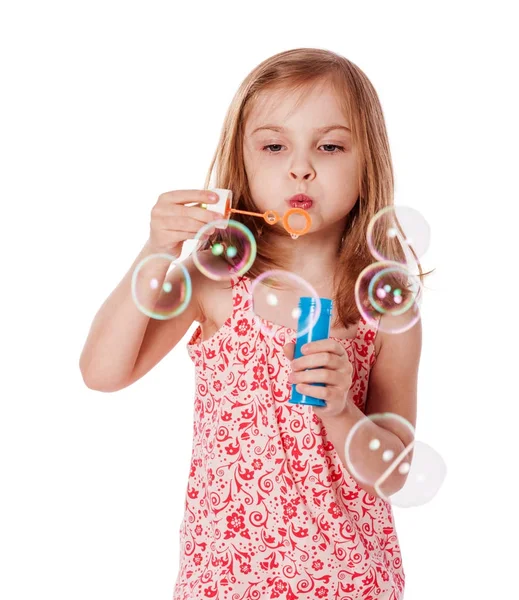 Girl and bubbles — Stock Photo, Image