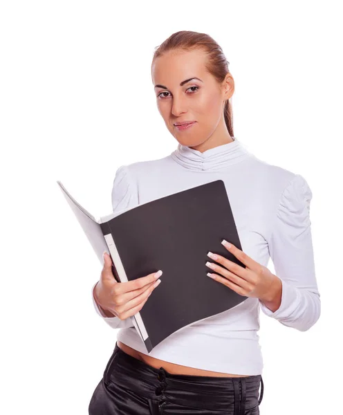 Woman holding contract — Stock Photo, Image