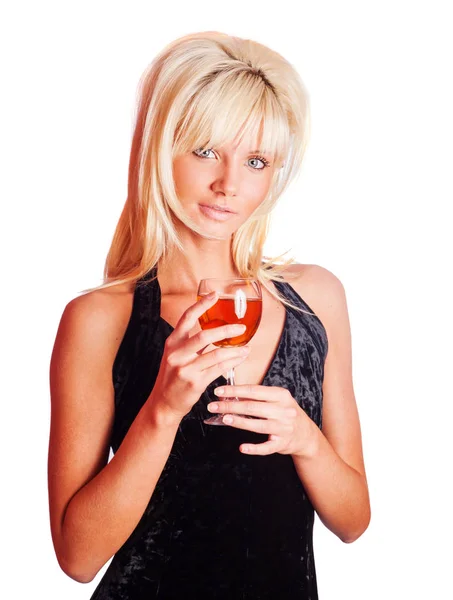 A lány bort iszik — Stock Fotó