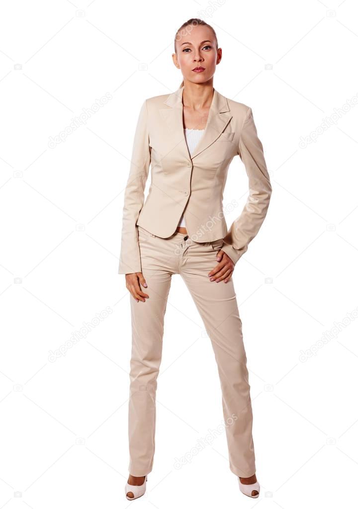 Standing serious businesswoman
