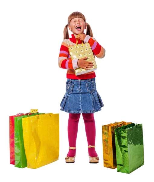 Girl with presents — Stock Photo, Image