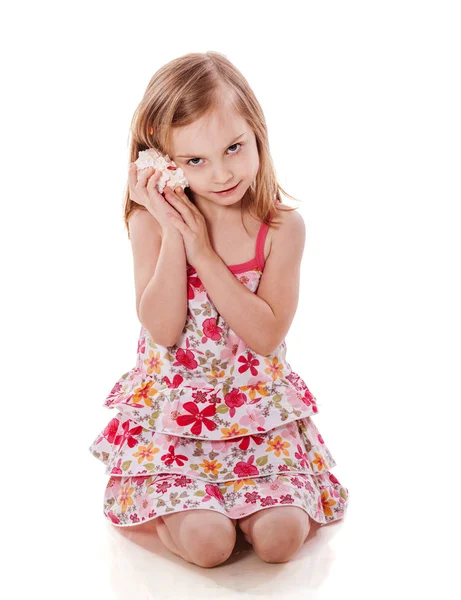 Little Girl listening — Stock Photo, Image