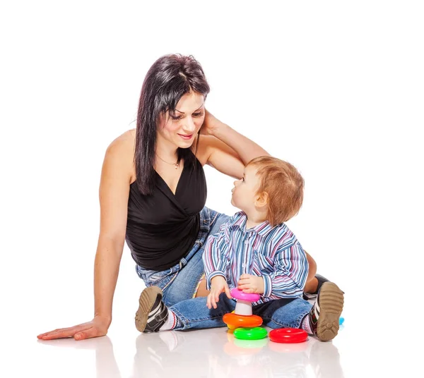 Mother playing with son — Stock Photo, Image