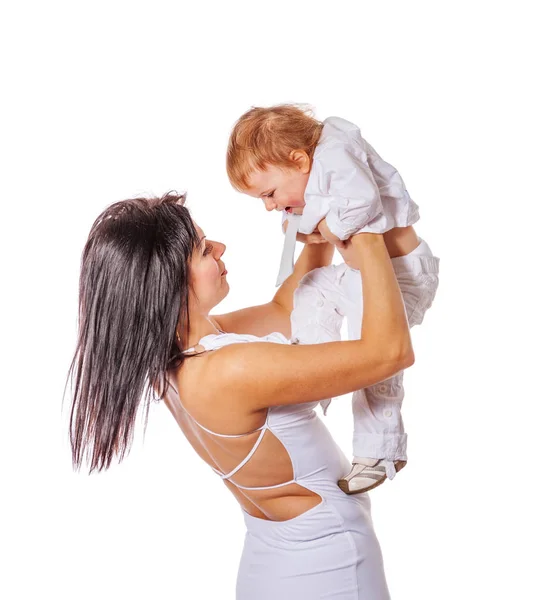Madre holding figlio — Foto Stock