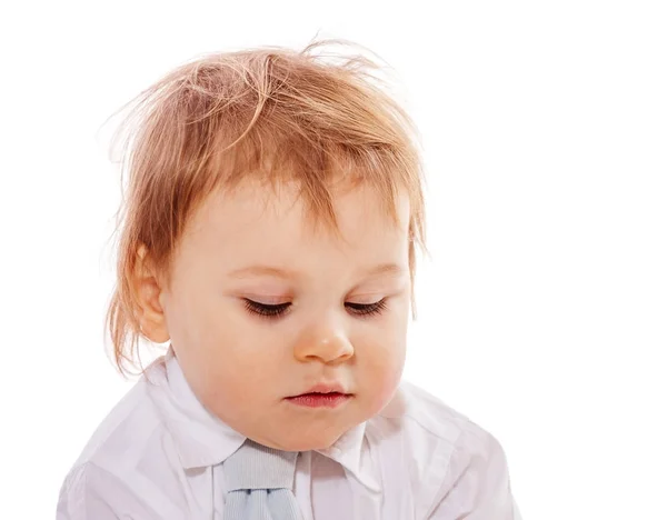 Serious boy headshot — Stock Photo, Image