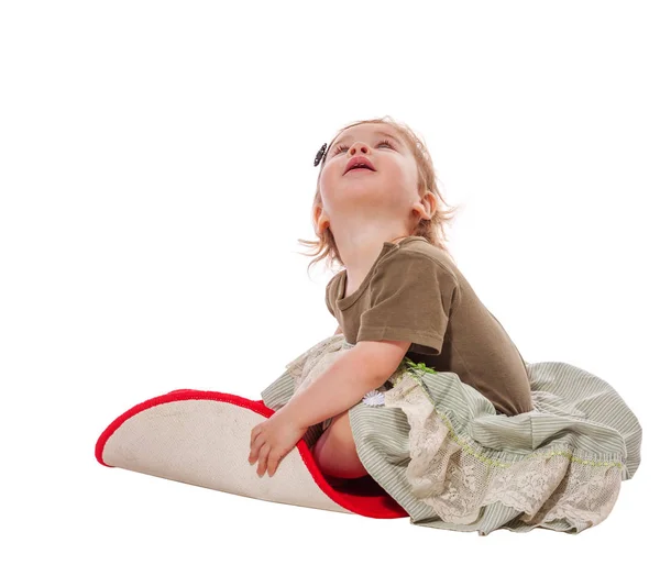 Toddler girl sitting — Stock Photo, Image