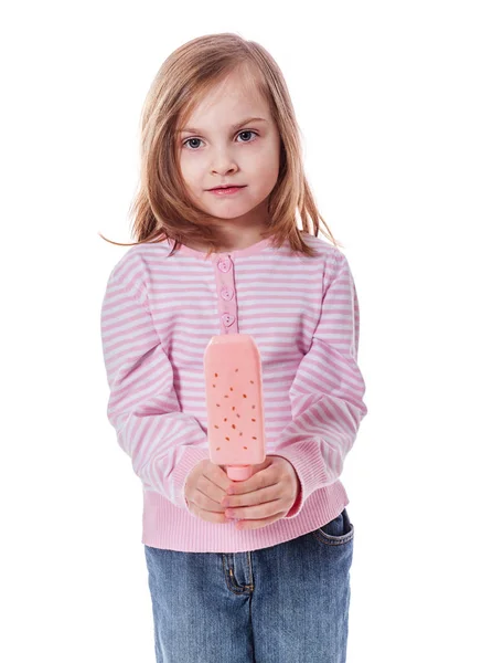 Ragazza che tiene il gelato — Foto Stock