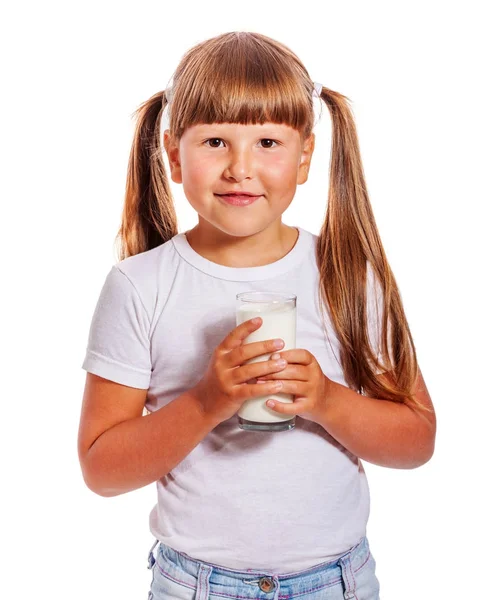 Fille aime le lait — Photo