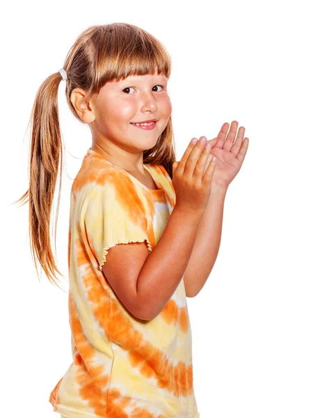 Ragazza applaudire mani — Foto Stock