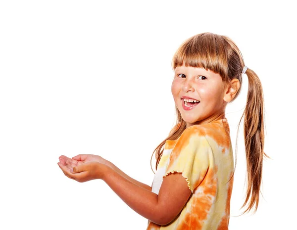 Laughing girl catching — Stock Photo, Image