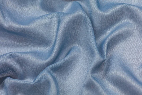 Creased Blue Curved Cloth Material Fragment Swirl Fabric Background Texture Stok Foto Bebas Royalti