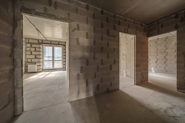 Interior Casa Vacía Sala Luz Renovación Del Edificio Nuevo Construcción — Foto de Stock