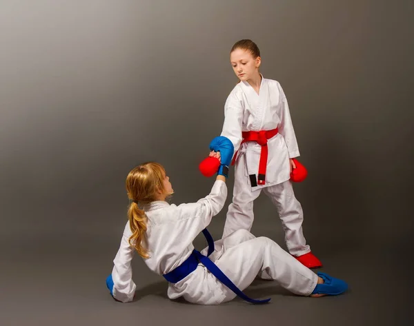 Karate meisjes figters — Stockfoto