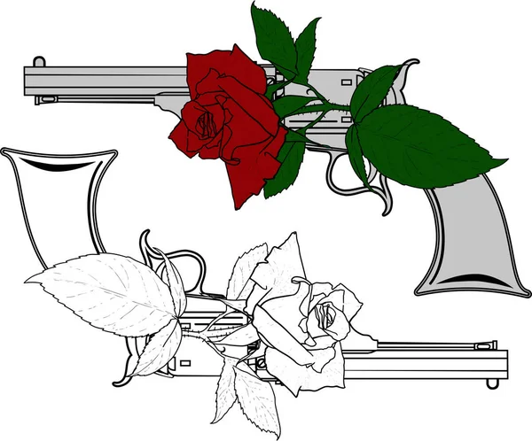 Poulain et rose — Image vectorielle