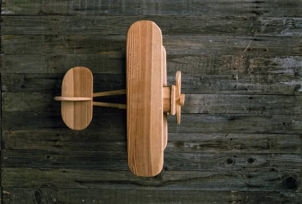 Toy wooden airplane — Stock Photo, Image