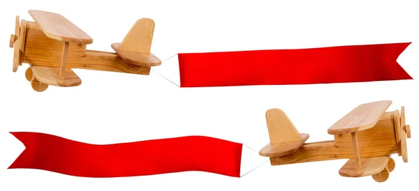Toy airplane ribbon — Stock Photo, Image