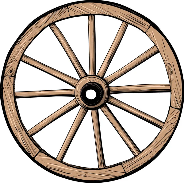 Vieille roue en bois — Image vectorielle