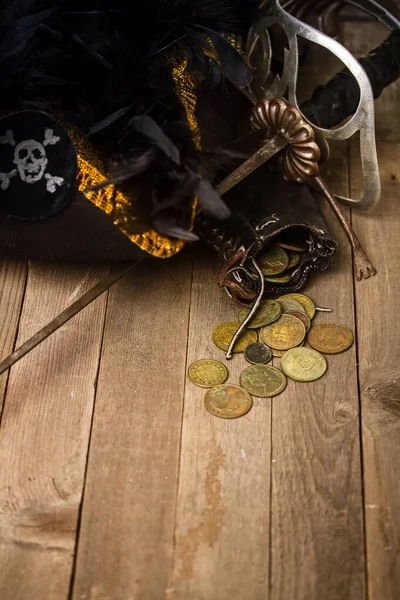 Піратський грошовий гаманець — стокове фото